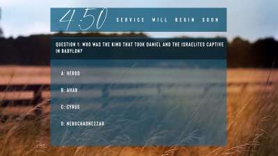 Amber Fields Bible Trivia Countdown